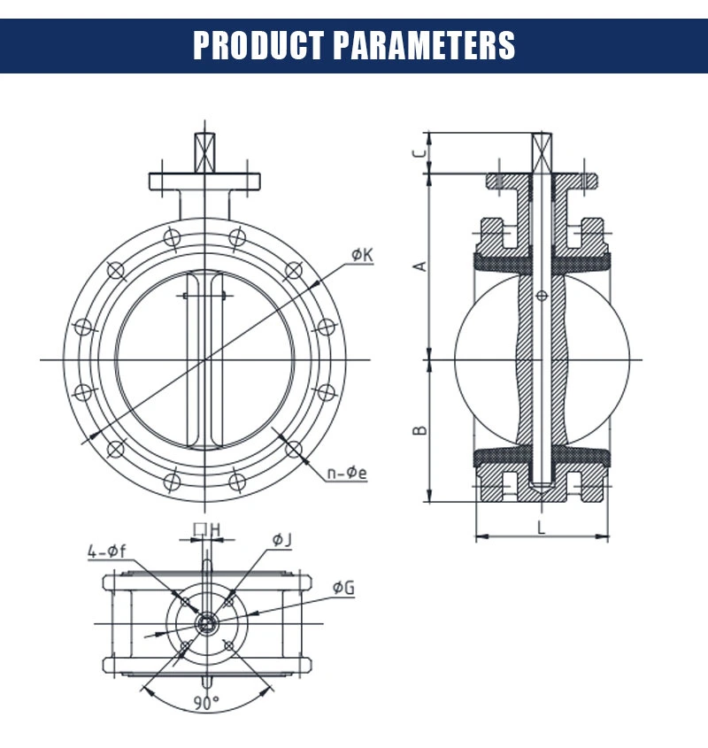 Double Flange Triple Offset Butterfly Valve with Gear Operation