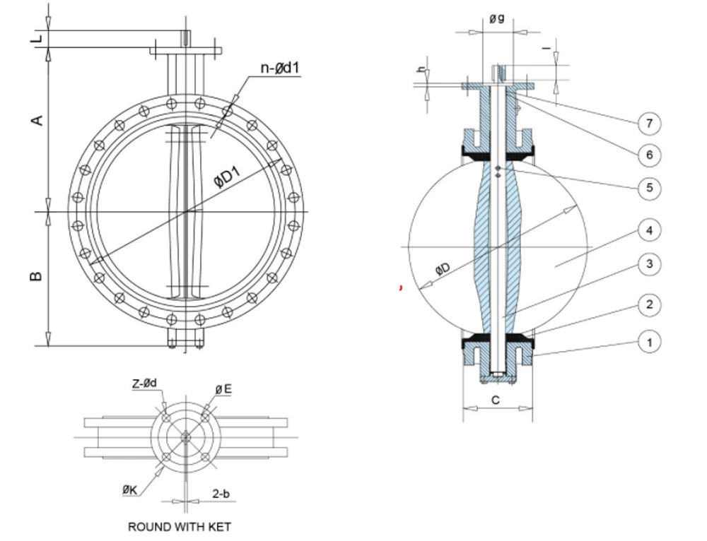 Body Double Flange Hard Soft Seal Double Triple Offset Eccentric Butterfly Valve Double Flange Butterfly Valve